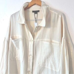 SANCTUARY Kiera Cotton Gauze Shirt Jacket Muslin Size 3X NWT